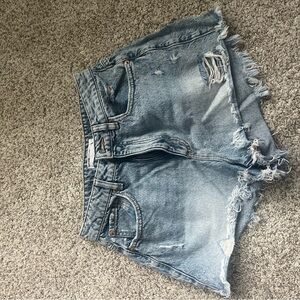 Garage Light Blue Distressed Jean Shorts
